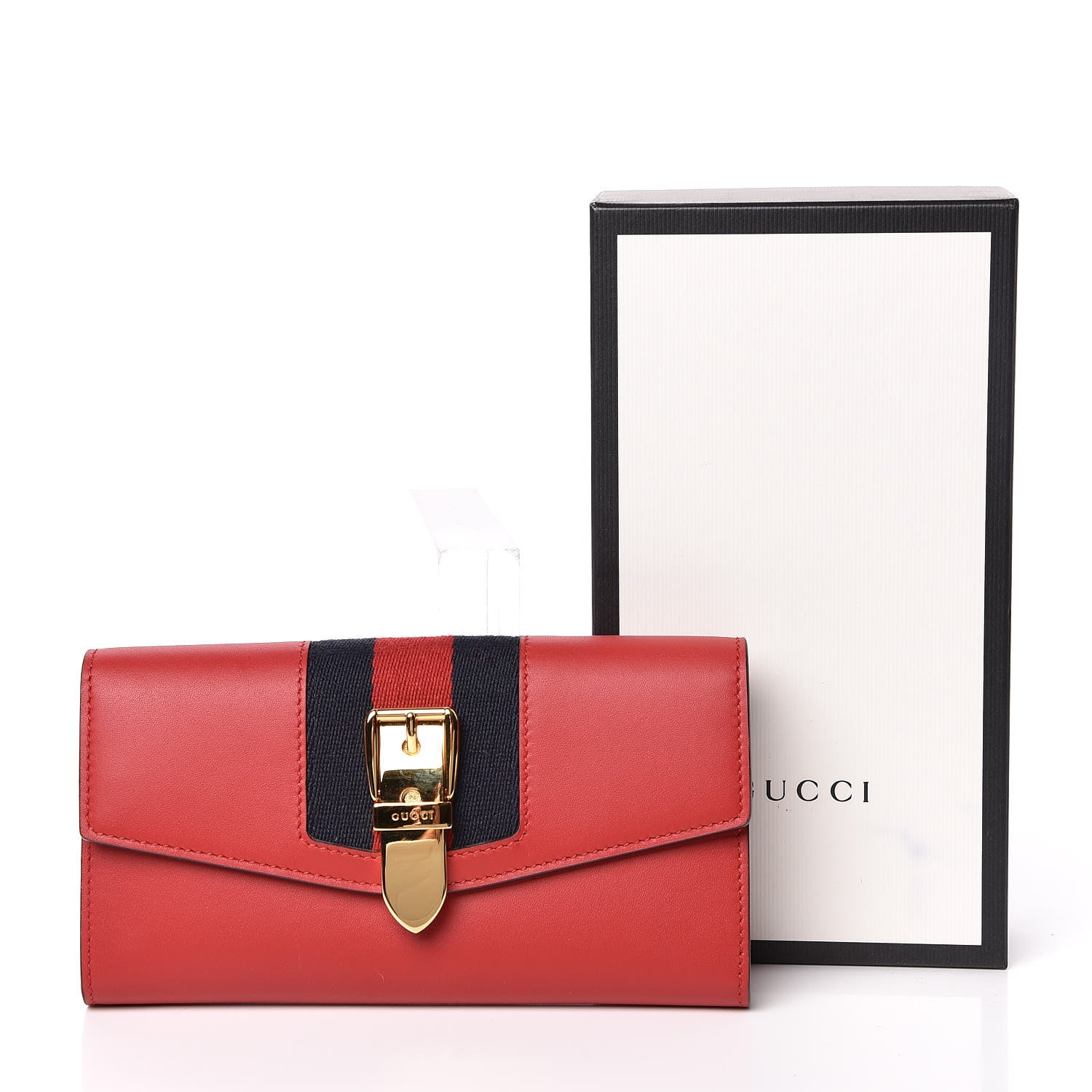 Gucci Calfskin Sylvie Continental Wallet Hibiscus Red 8 of 8