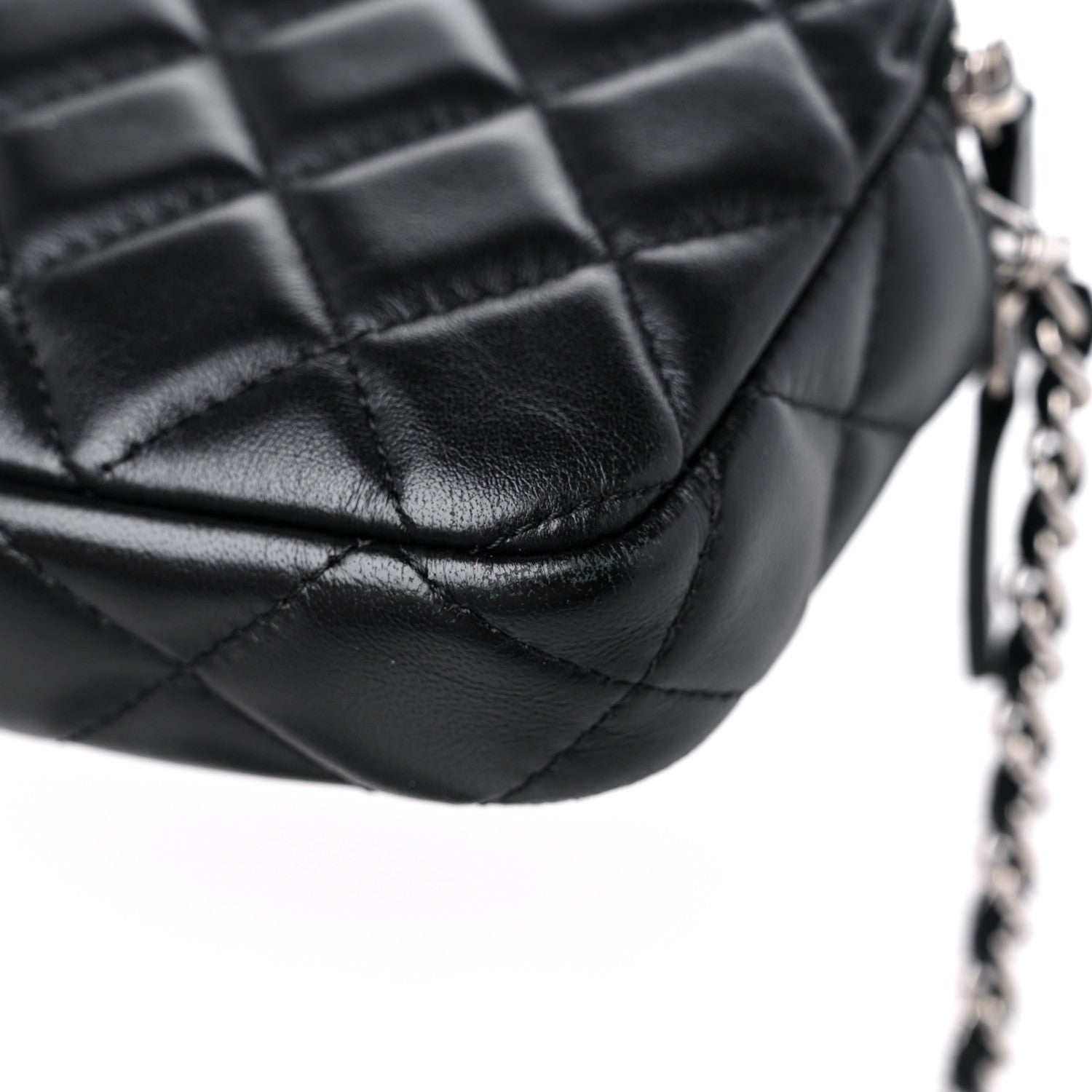 Chanel Lambskin Quilted Small Clutch With Chain Black 13 of 14