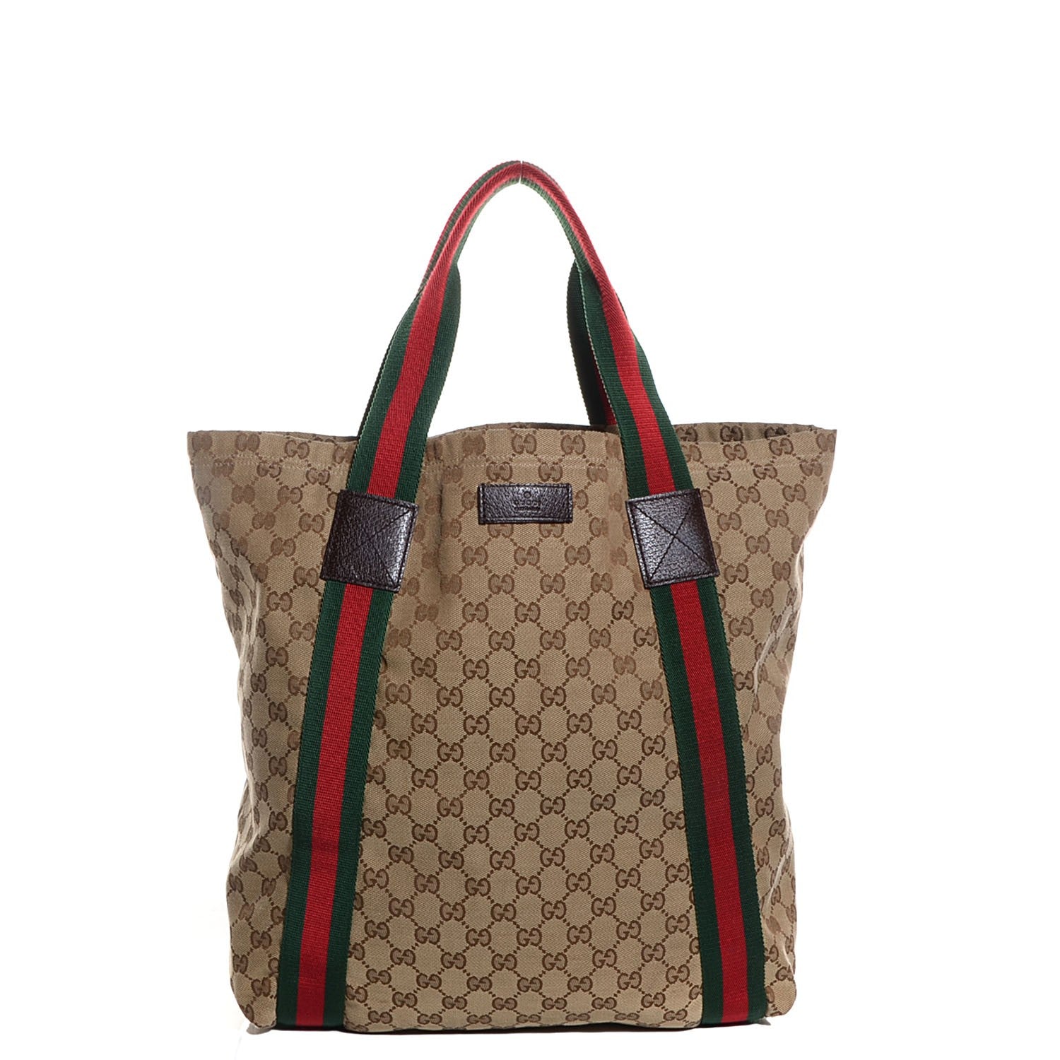 Gucci GG Monogram Medium Web Handle Vertical Tote Bag Dark Brown 7 of 7
