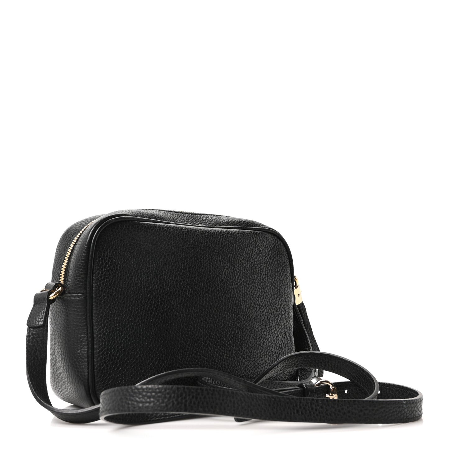 Pebbled Calfskin Small Soho Disco Bag Black