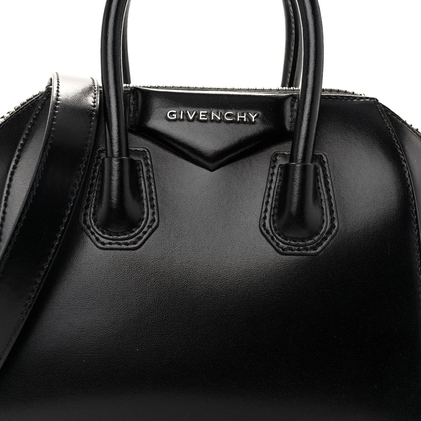 Shiny Lord Calfskin Mini Antigona Black