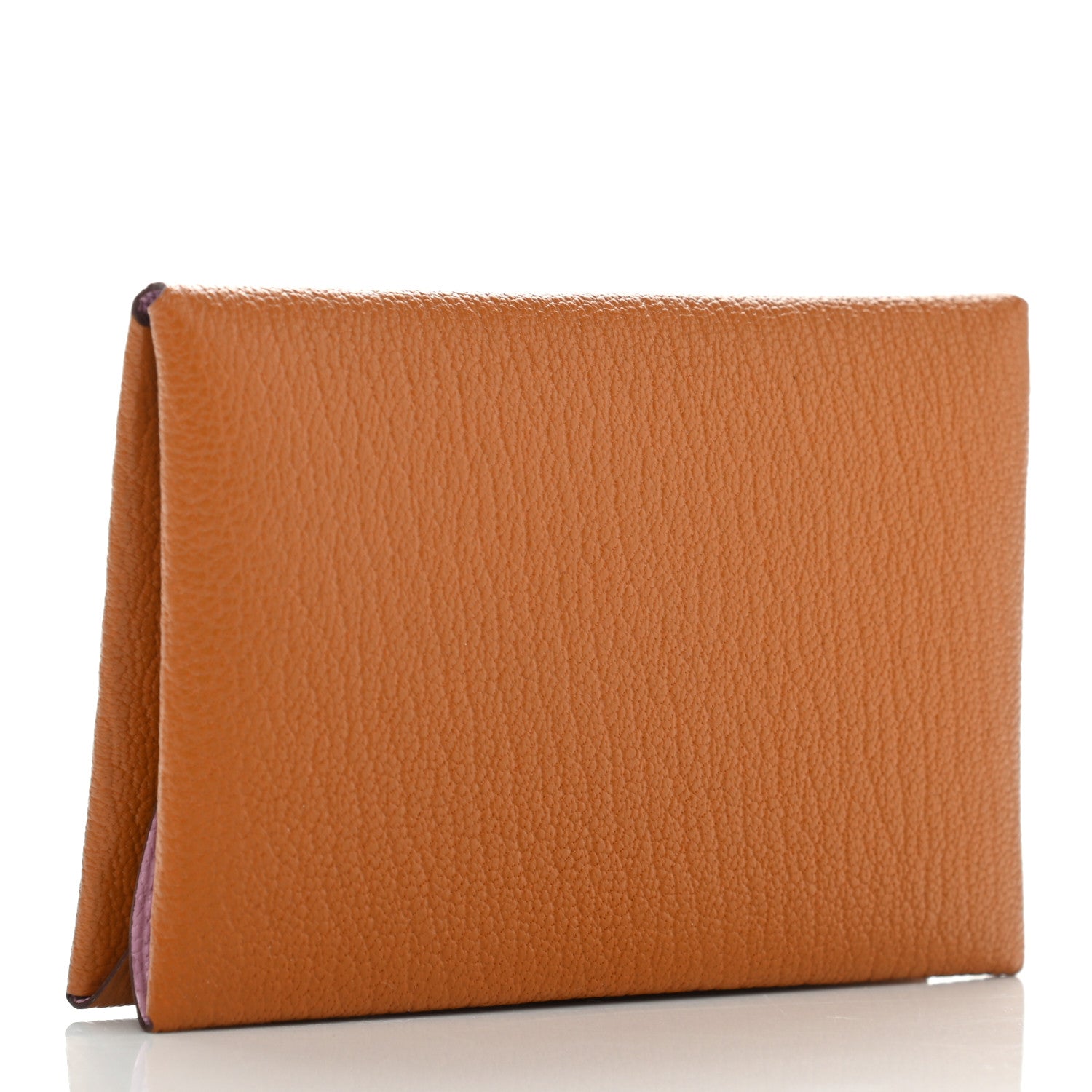 Hermes Chevre Mysore Verso Calvi Duo Card Case Caramel Rose Sakura 3 of 6