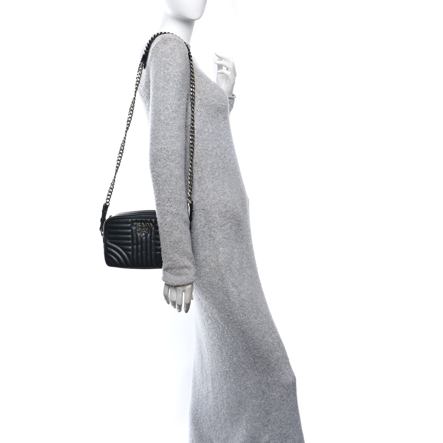 Soft Calfskin Diagramme Camera Bag Black