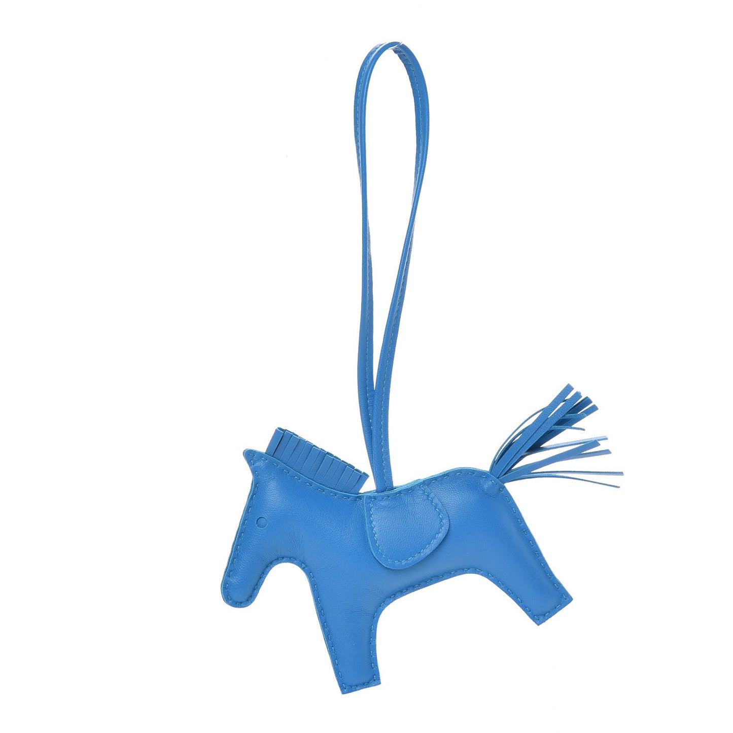 Milo Lambskin Grigri Rodeo Horse Bag Charm MM Bleu Zanzibar