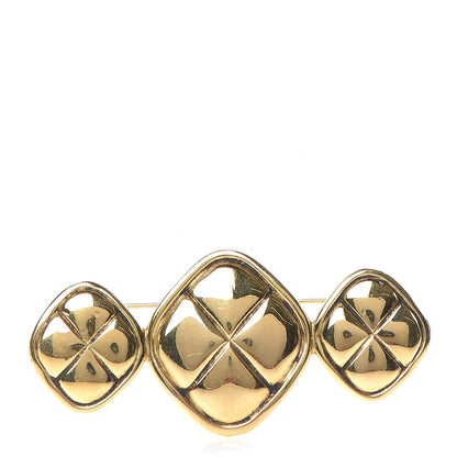 Chanel Quilted Brooch Gold 1 of 4