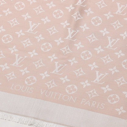 Louis Vuitton Silk Wool Monogram Denim Shawl Rose 3 of 4