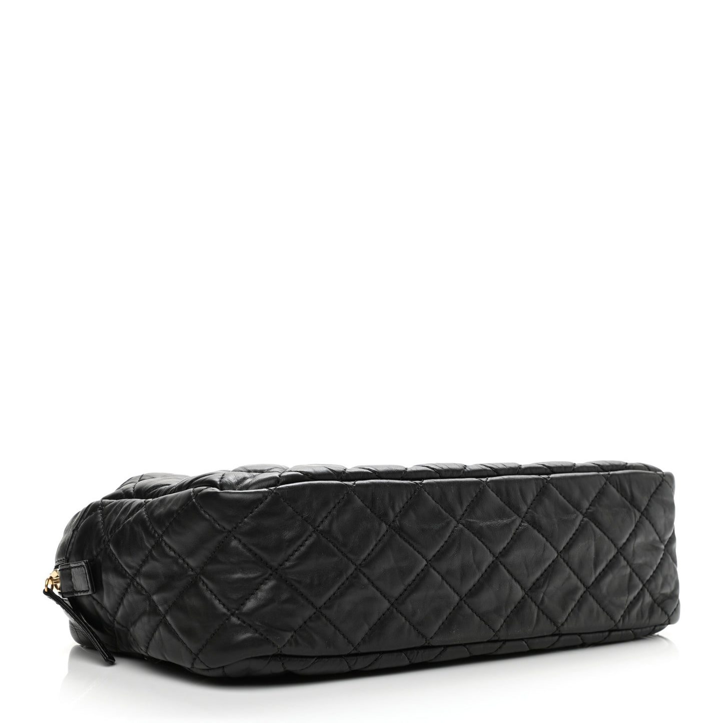 Aged Calfskin Quilted Medium Reissue Camera Case Black
