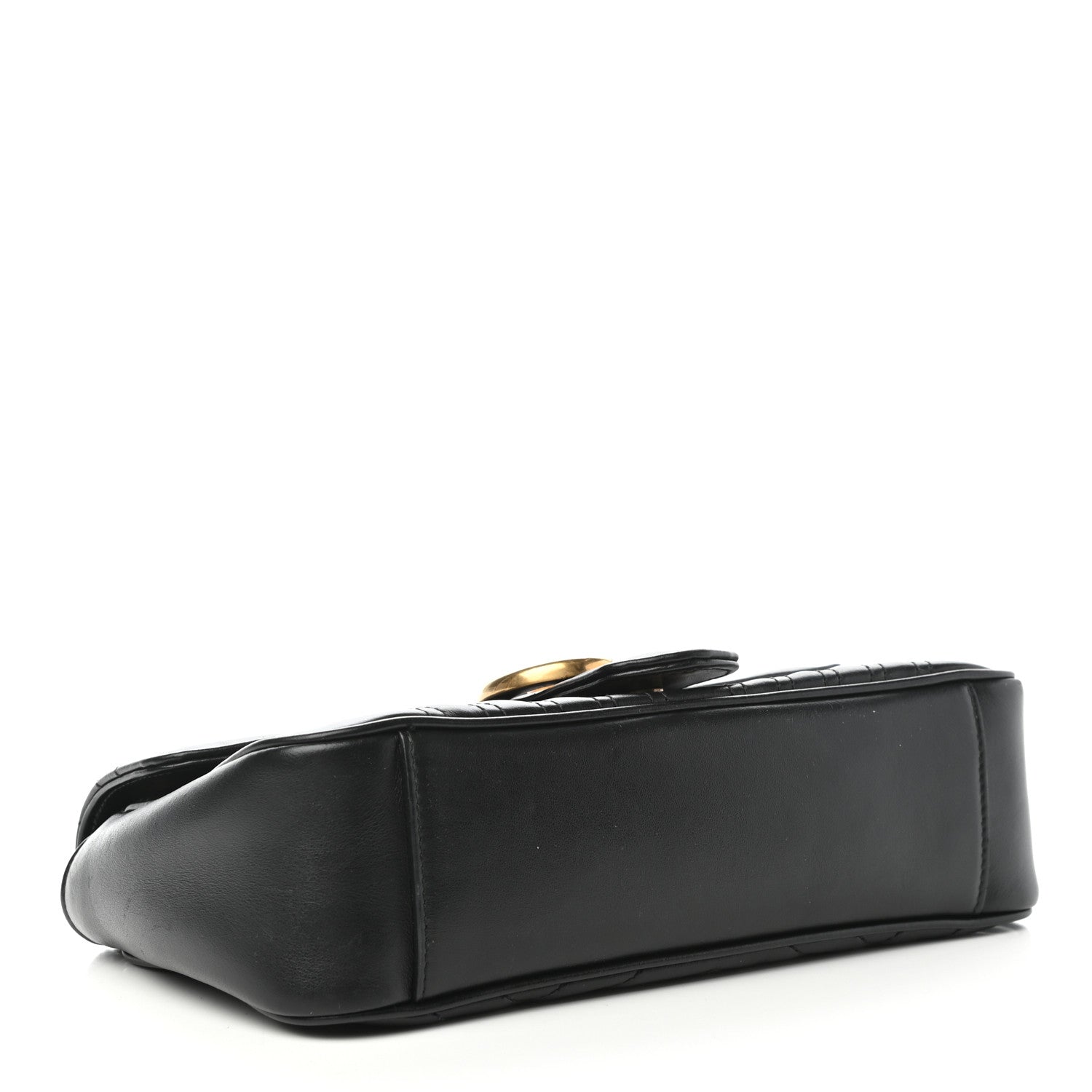 Gucci Calfskin Matelasse Small GG Marmont Shoulder Bag Black 4 of 11