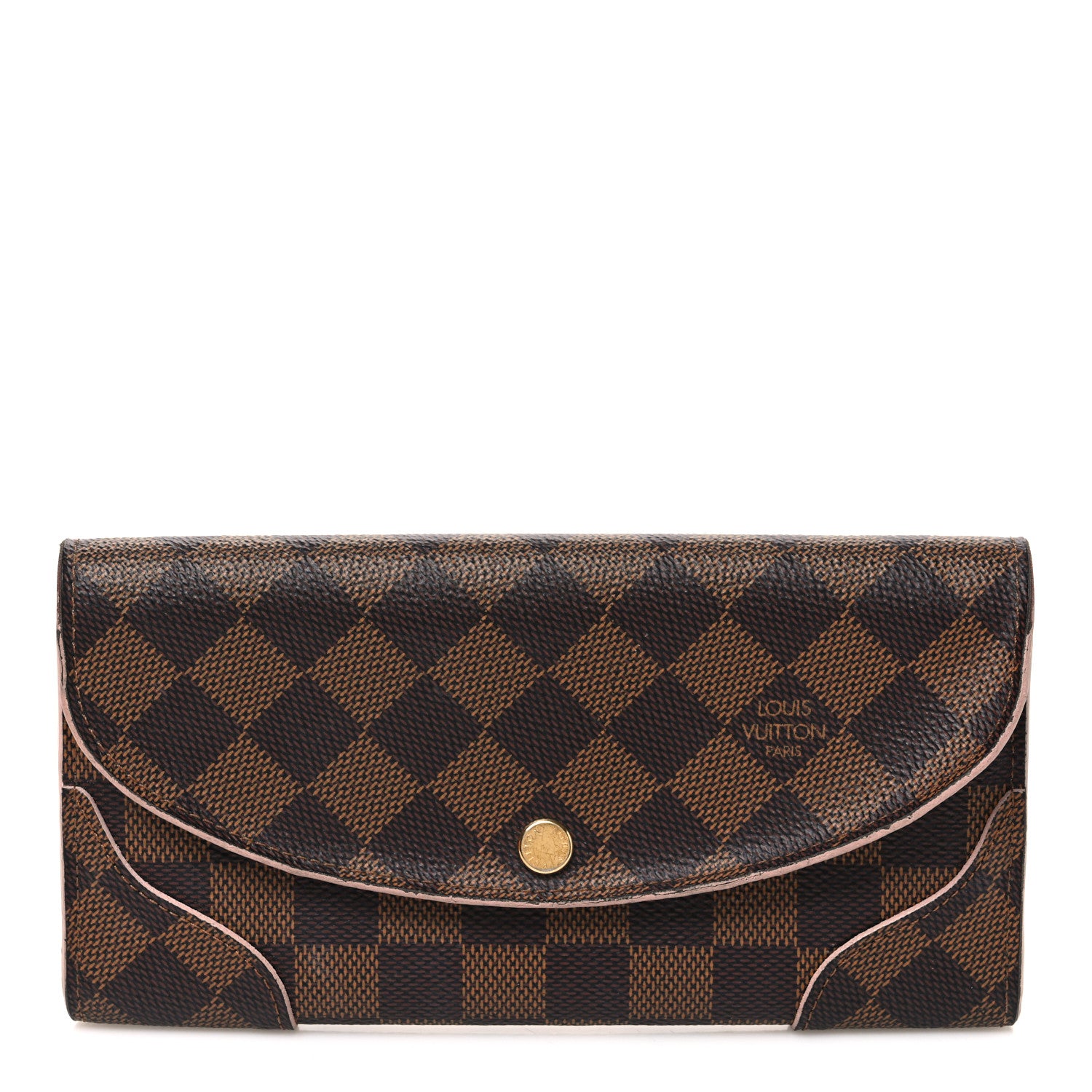 Louis Vuitton Damier Ebene Caissa Wallet Rose Ballerine 1 of 7