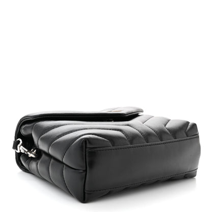 Saint Laurent Calfskin Y Quilted Monogram Toy Loulou Crossbody Bag Black 4 of 11