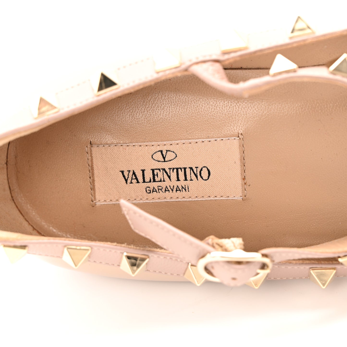 Patent Rockstud Cage Ballerina Flats 40 Poudre