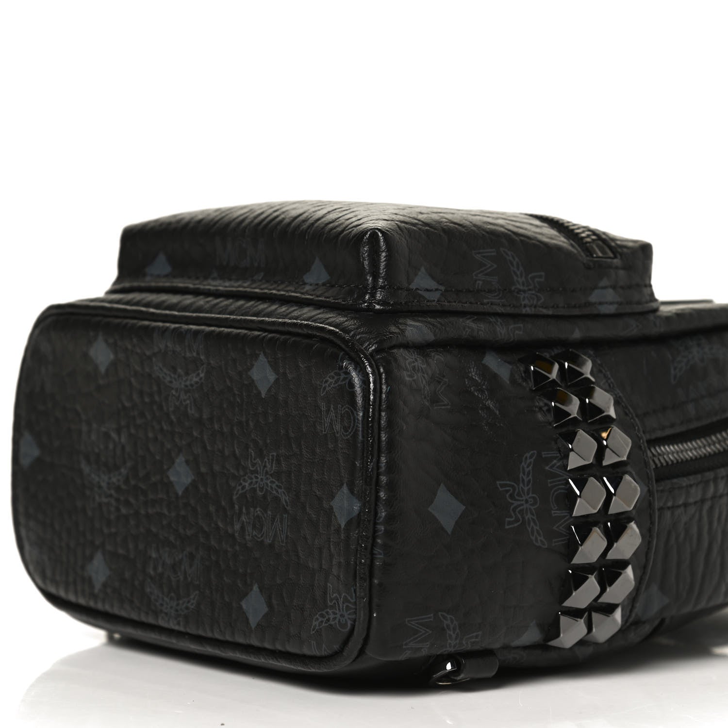 MCM Visetos Side Stud X-Mini Stark Bebe Boo Backpack Black 11 of 13