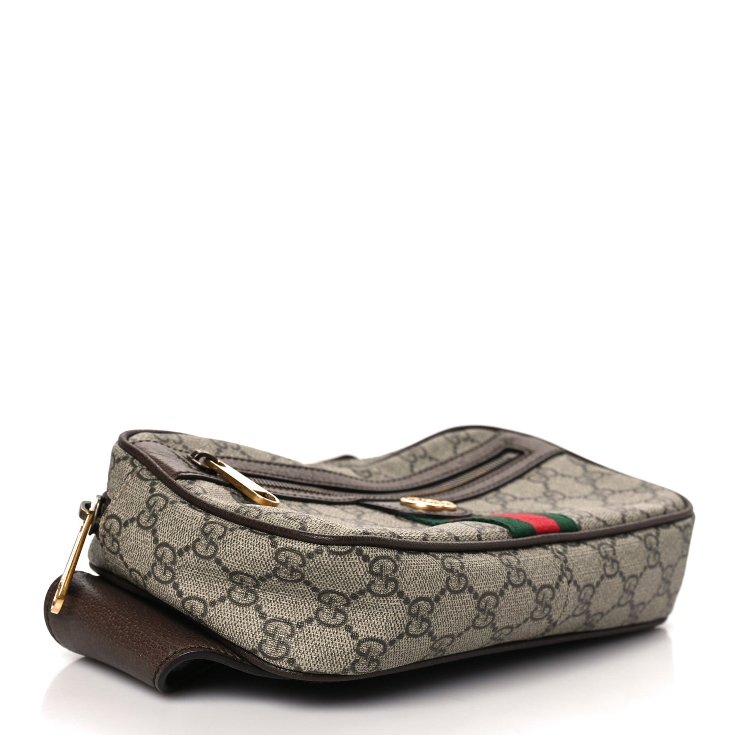 Soft GG Supreme Monogram Medium Ophidia Belt Bag Dark Brown