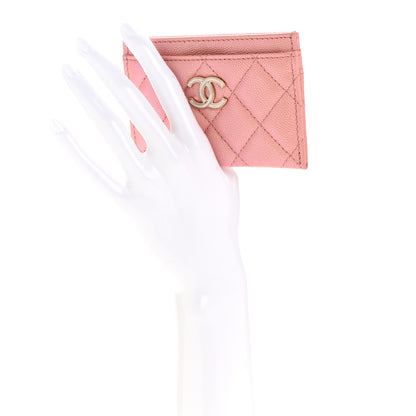 Chanel Iridescent Caviar Quilted Card Holder Rose Pink 2 of 10