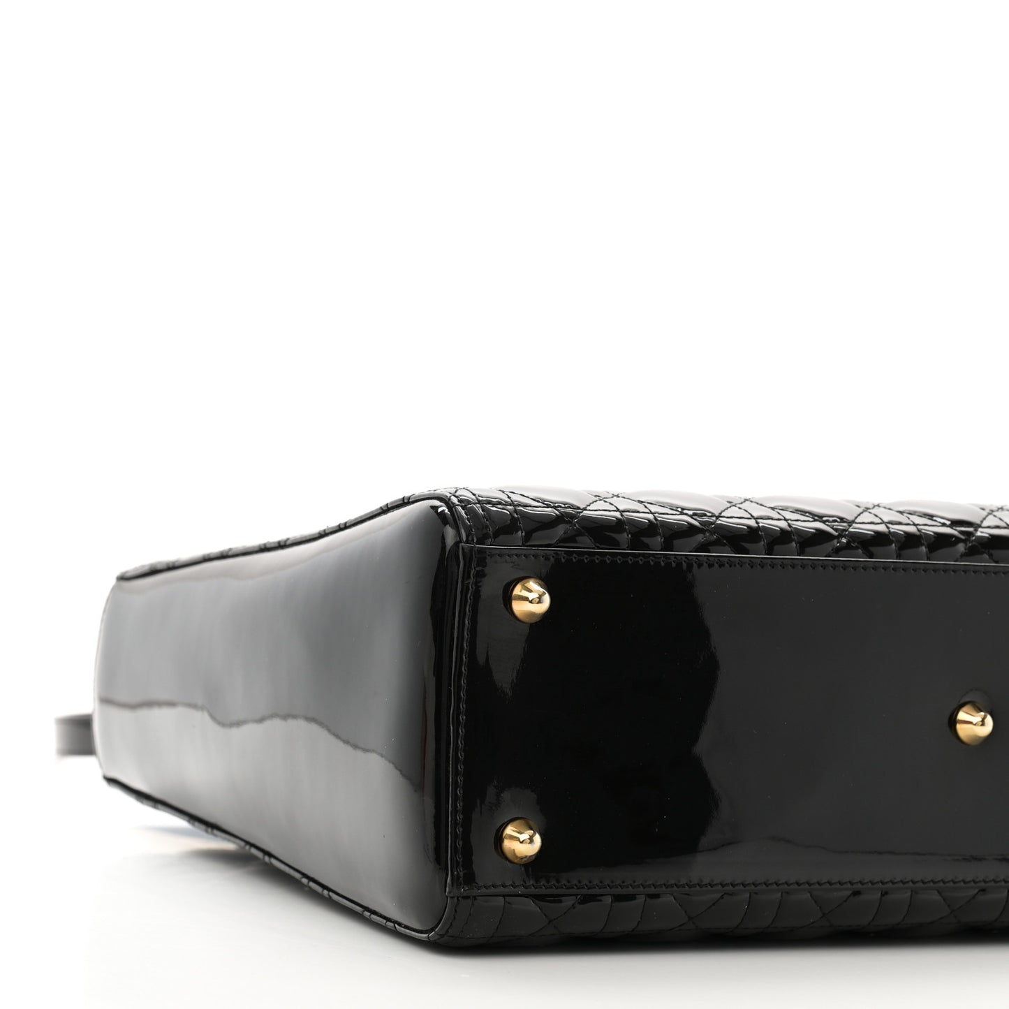 Patent Cannage Large Lady Dior Black