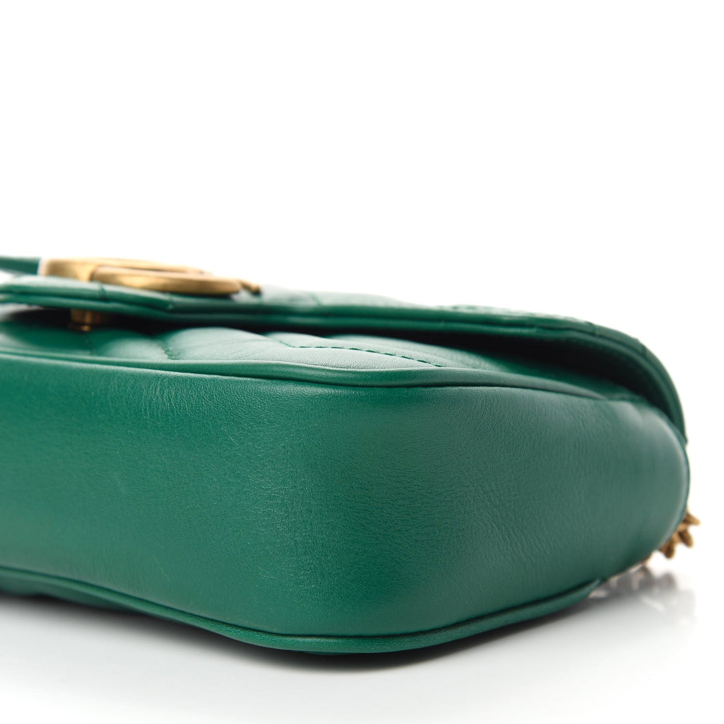 Calfskin Matelasse Super Mini GG Marmont Shoulder Bag Emerald Green