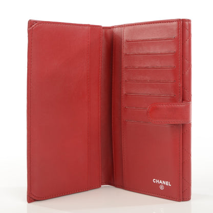 Chanel Lambskin Quilted Long Flap Wallet Red 6 of 9