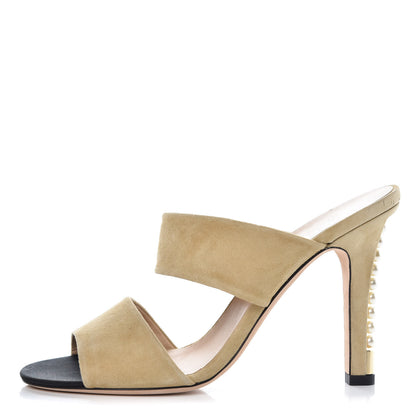 Chanel Suede Pearl Sandals 40 Beige 1 of 9