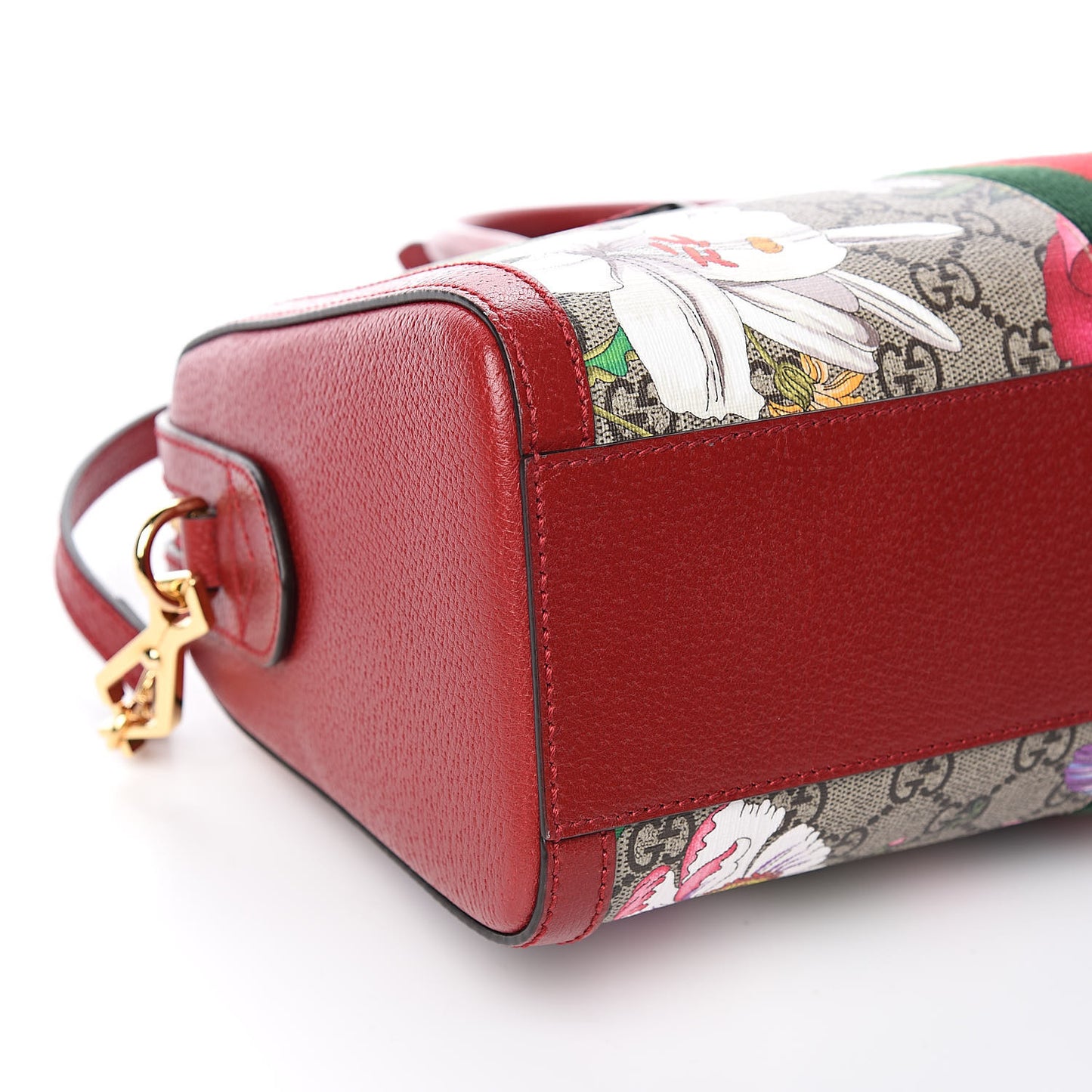GG Supreme Monogram Flora Web Medium Ophidia Boston Red