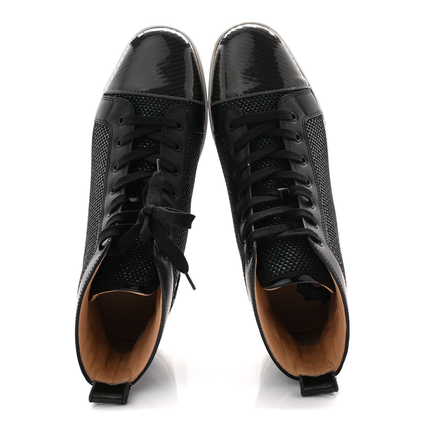 Christian Louboutin Tissu Patent Mens Louis Orlato Flat Sneakers 45.5 Version Black 5 of 9