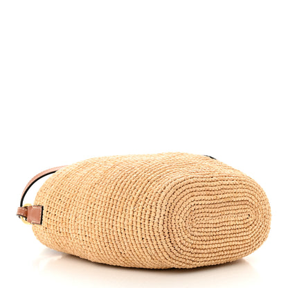Loewe Calfskin Raffia Anagram Paulas Ibiza Pochette Bag Natural Tan 4 of 9