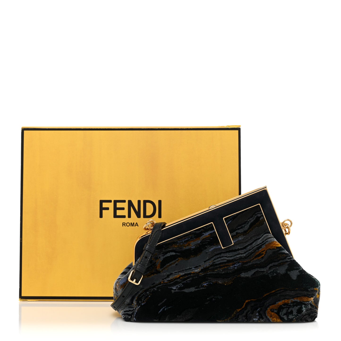 Velvet Marble Small Fendi First Blue Multicolor
