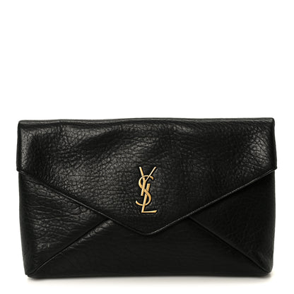 Saint Laurent Grained Lambskin Cassandre Envelope Pouch Black 1 of 8