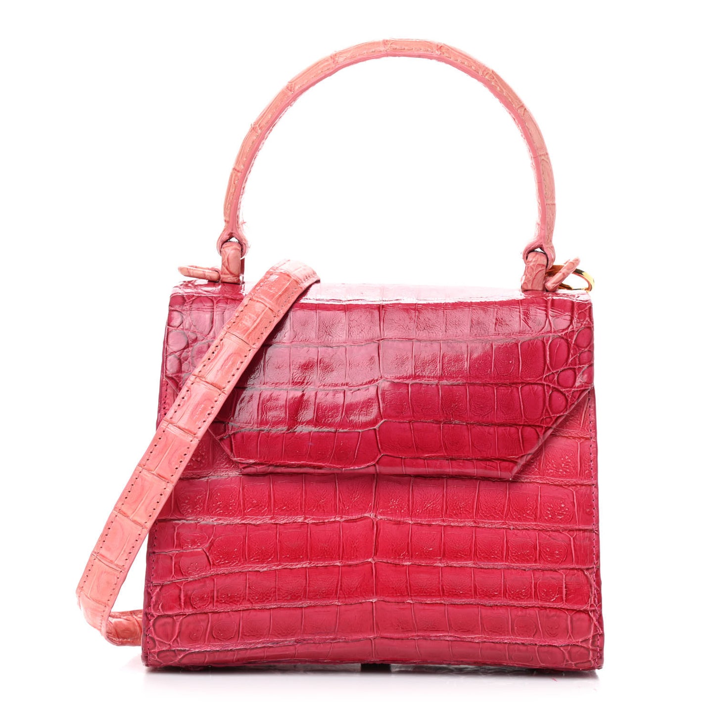 Crocodile Top Handle Bag Pink