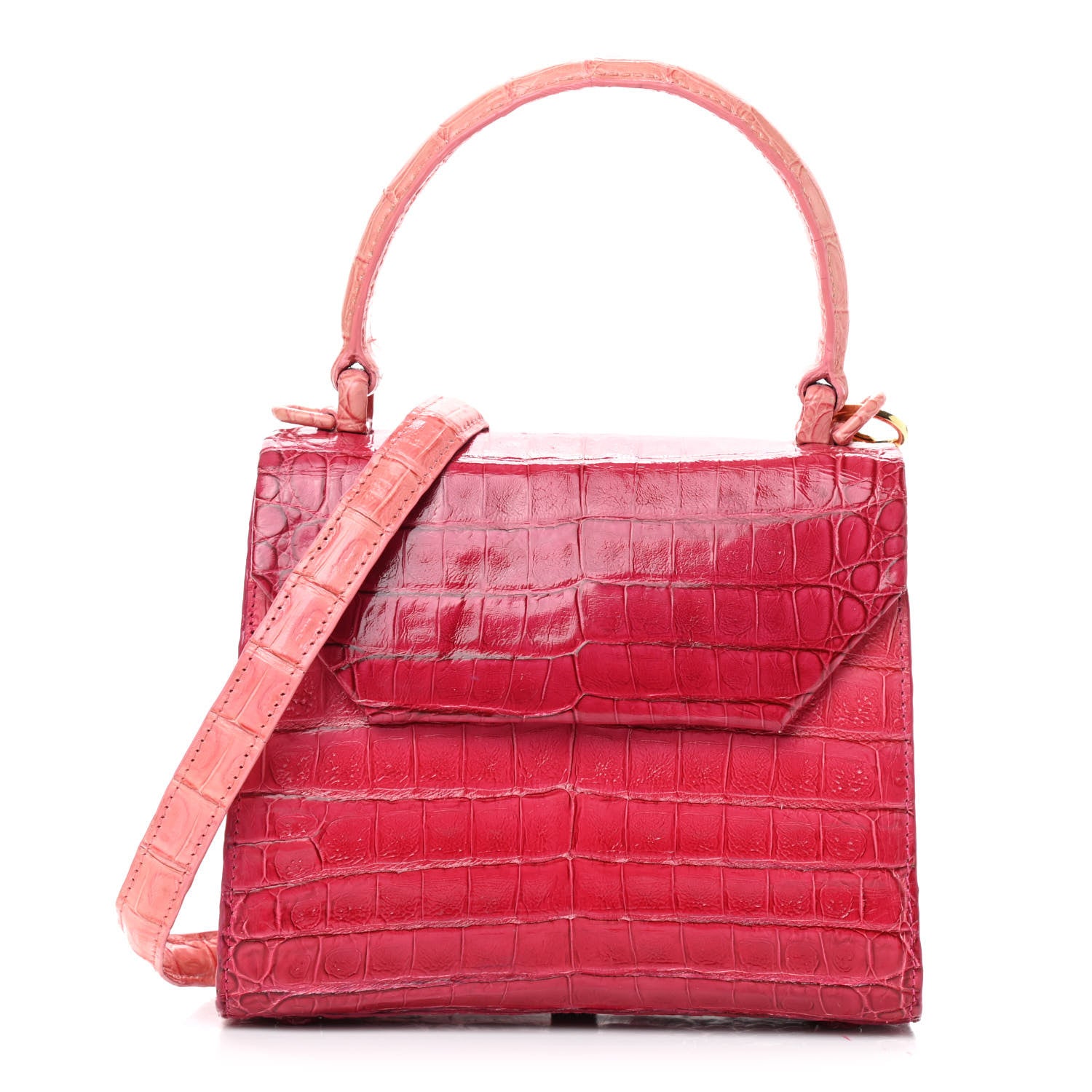 Nancy Gonzalez Crocodile Top Handle Bag Pink 1 of 10