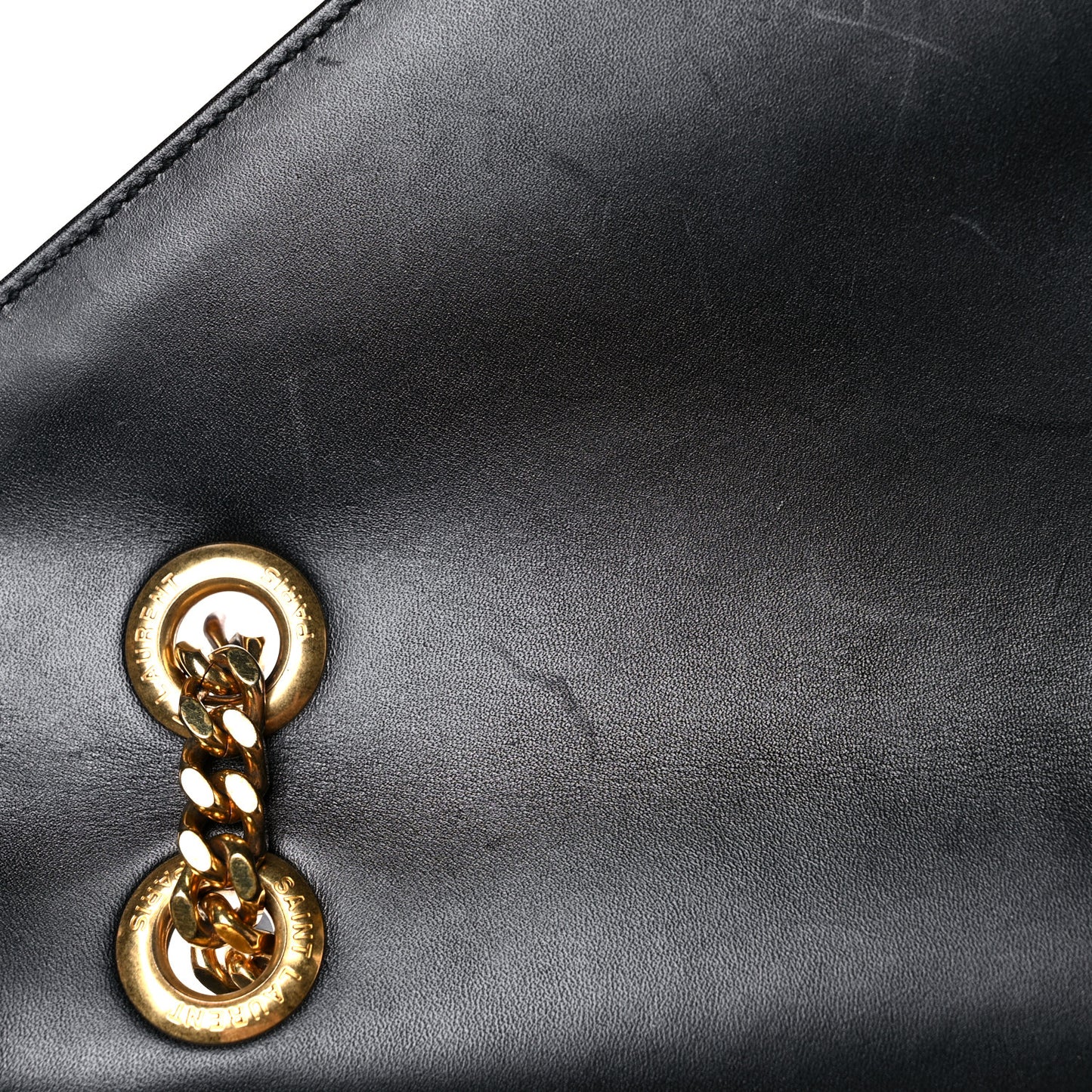 Smooth Calfskin Matelasse Chevron Large Monogram Satchel Black