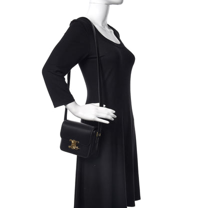 Celine Shiny Calfskin Small Triomphe Black 2 of 10