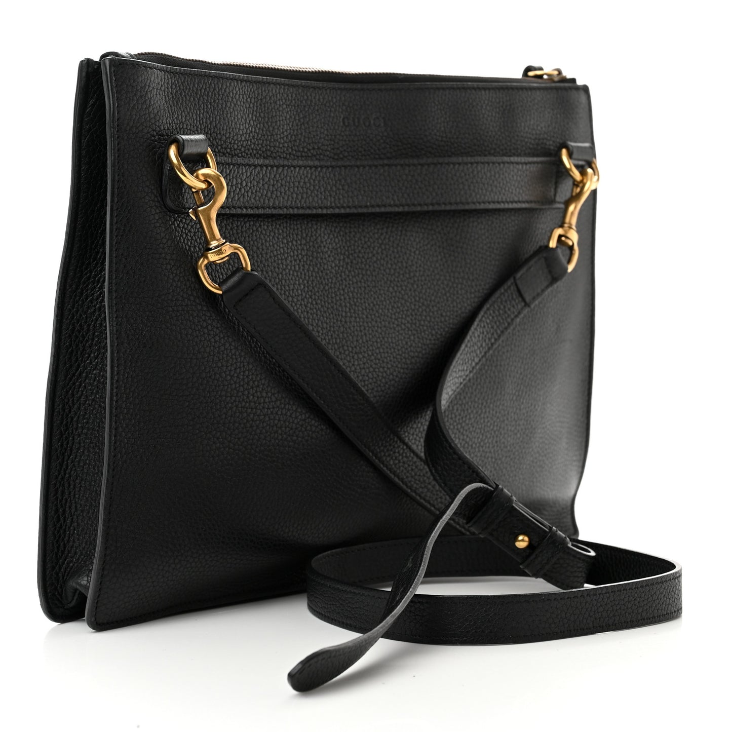 Calfskin Kingsnake Print Messenger Black