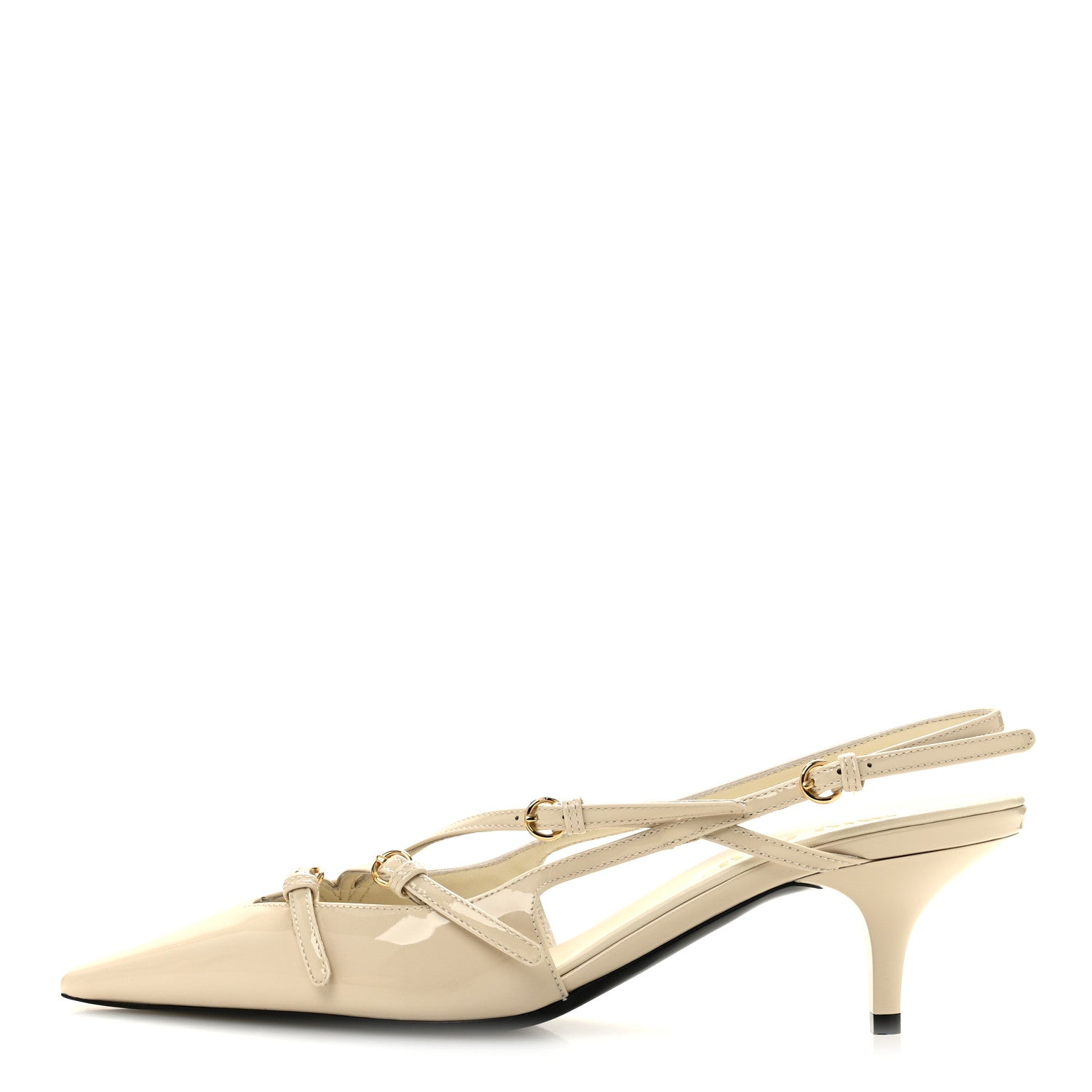 Miu Miu Vernice Buckle 55mm Slingback Pumps 39 White 1 of 8