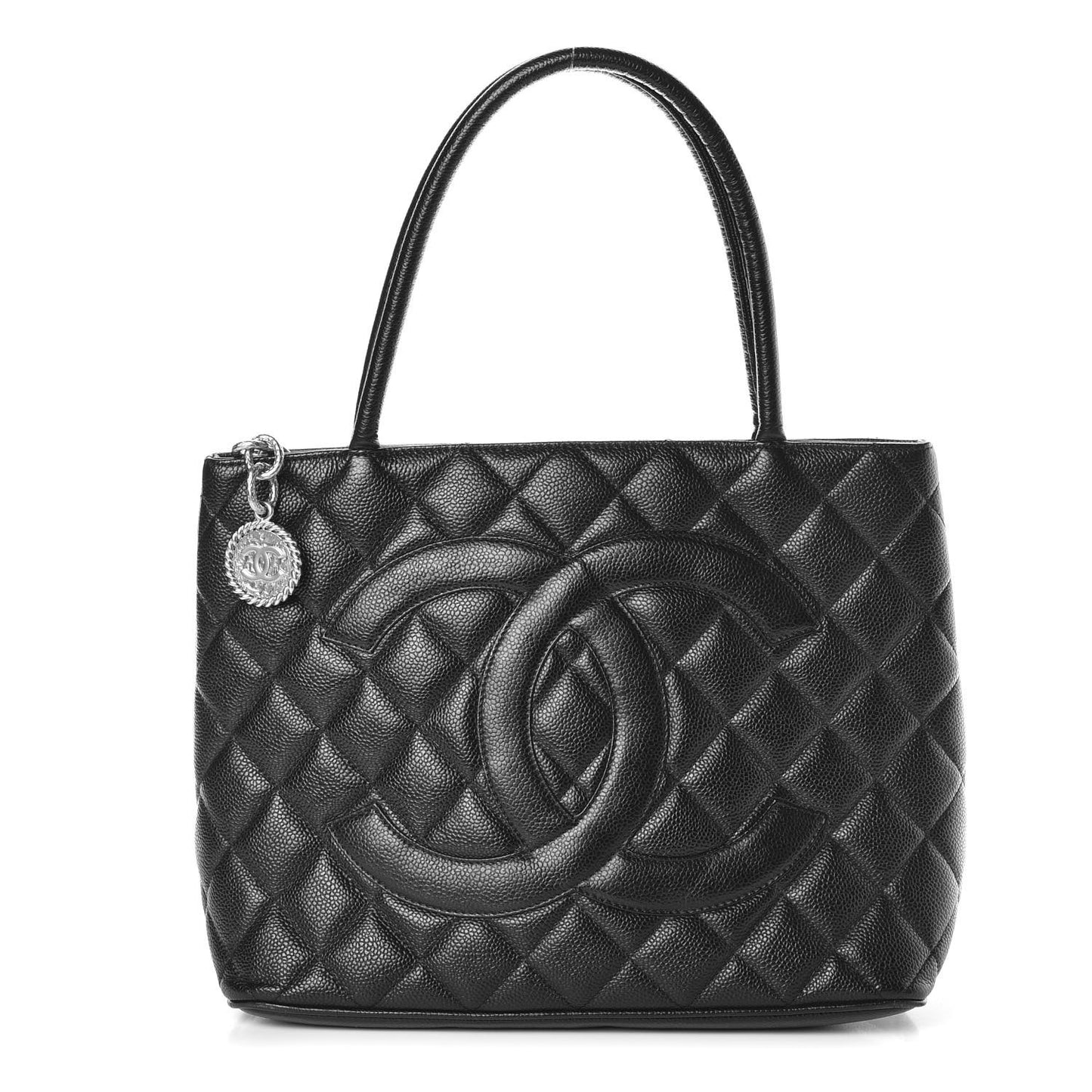 Caviar Quilted Medallion Tote Black