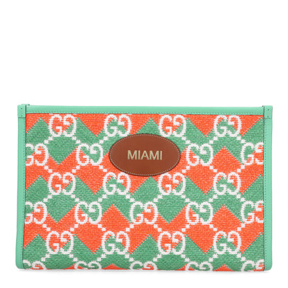 Gucci Raffia GG Monogram Miami Case Green Orange 1 of 10