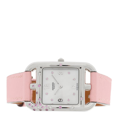Hermes Stainless Steel Swift Diamond Pink Sapphire Mother of Pearl 23mm Cape Cod Quartz Watch Rose Sakura 2 of 5