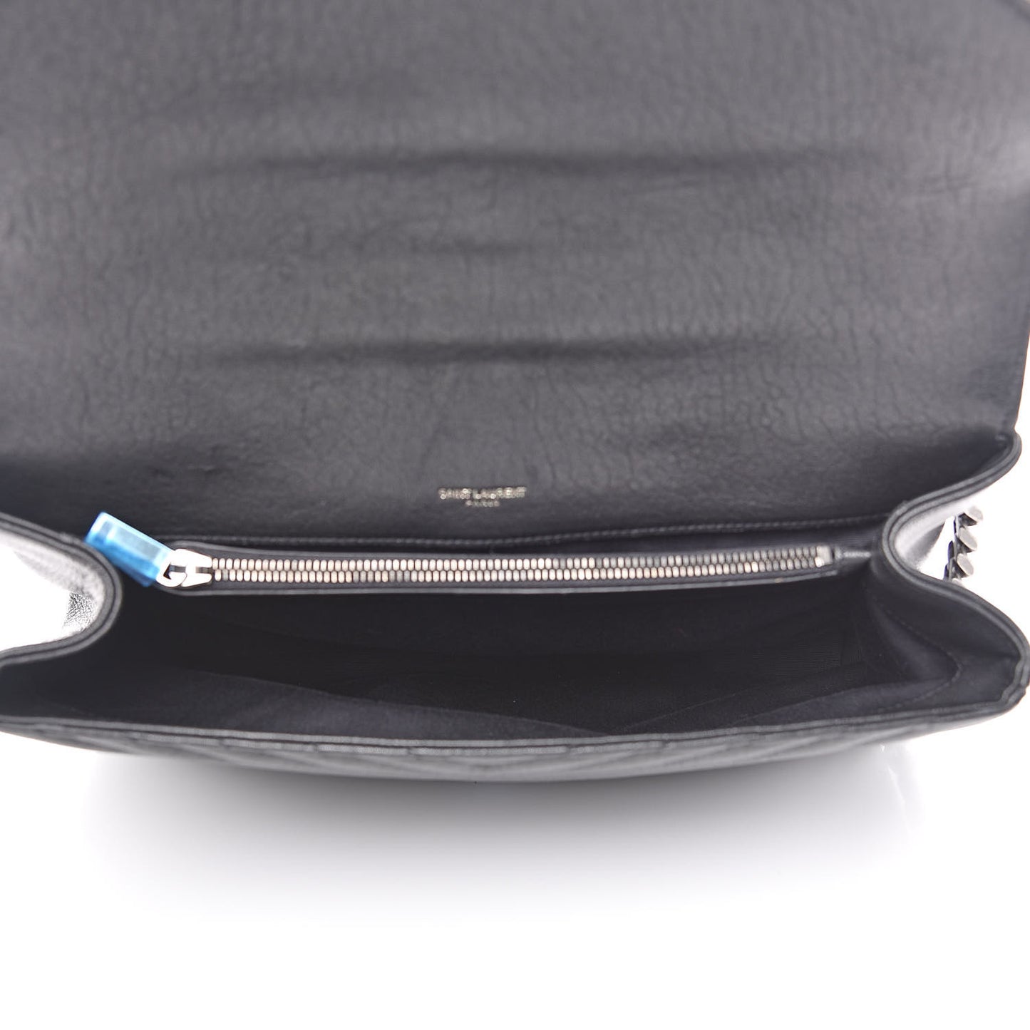 Sheepskin Matelasse Chevron Monogram Large College Satchel Black