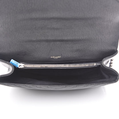 Saint Laurent Sheepskin Matelasse Chevron Monogram Large College Satchel Black 5 of 12