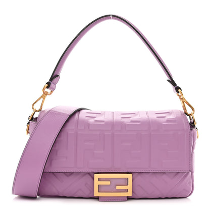 Fendi Nappa FF 1974 Embossed Baguette Agapanto 1 of 11