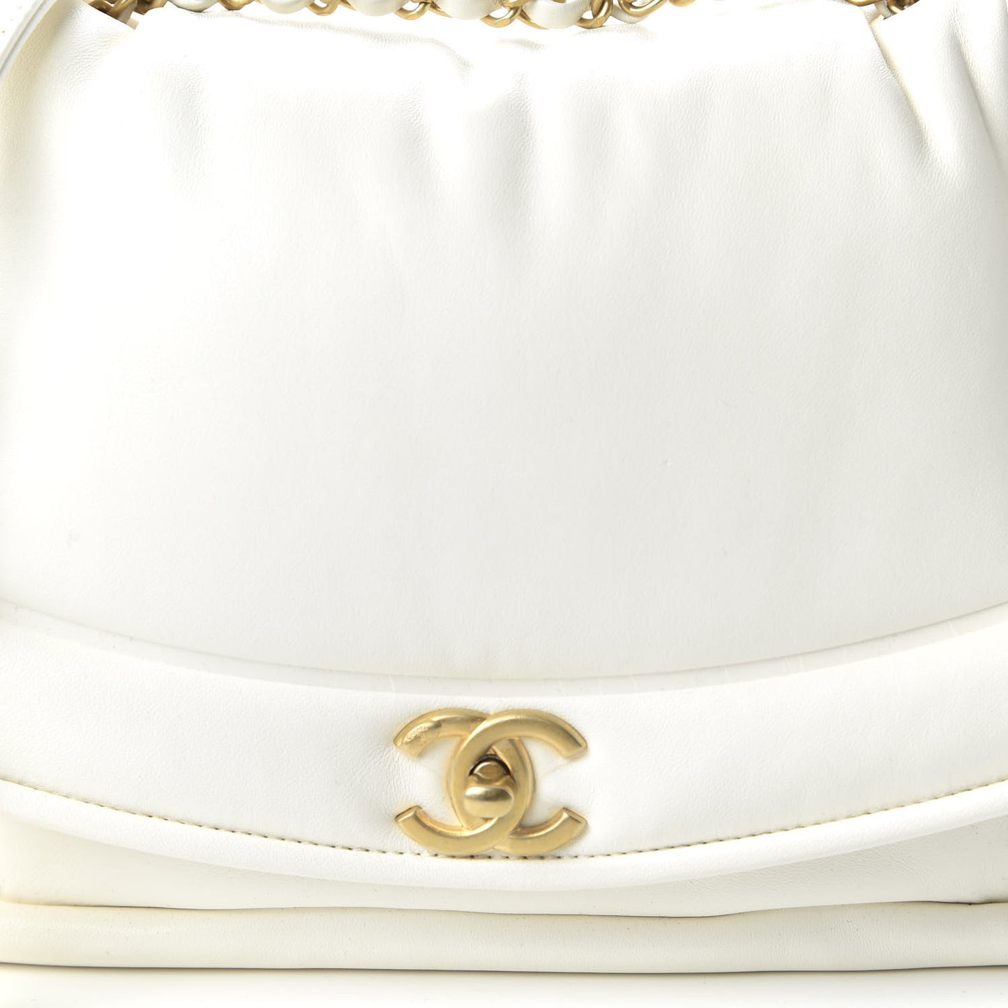 Lambskin Medium Simply Flap White