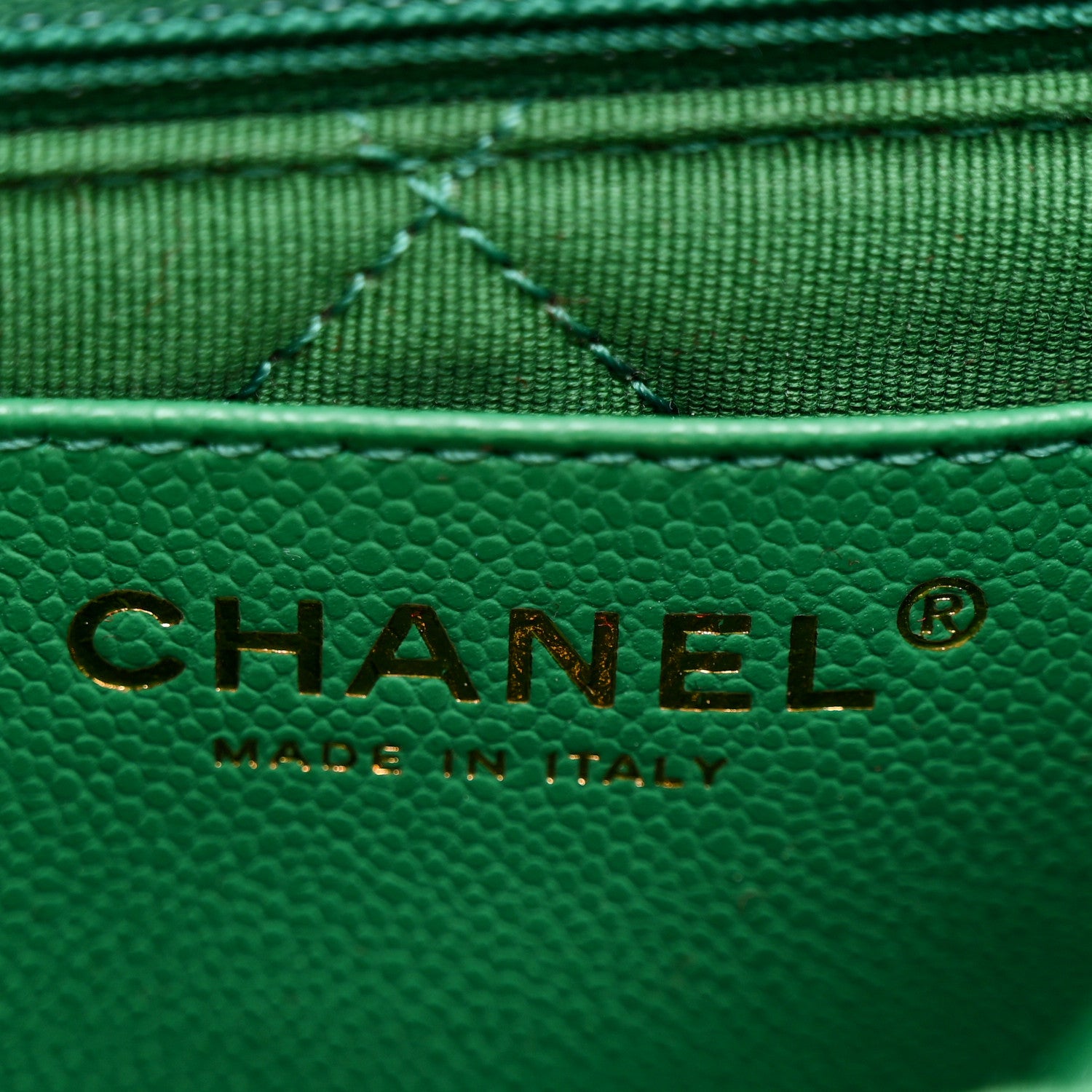 Chanel Caviar Quilted Mini CC Flap Green 6 of 11