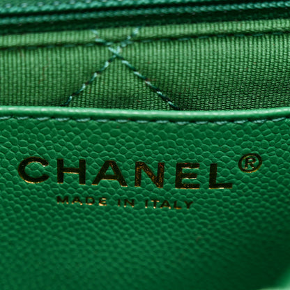 Chanel Caviar Quilted Mini CC Flap Green 6 of 11