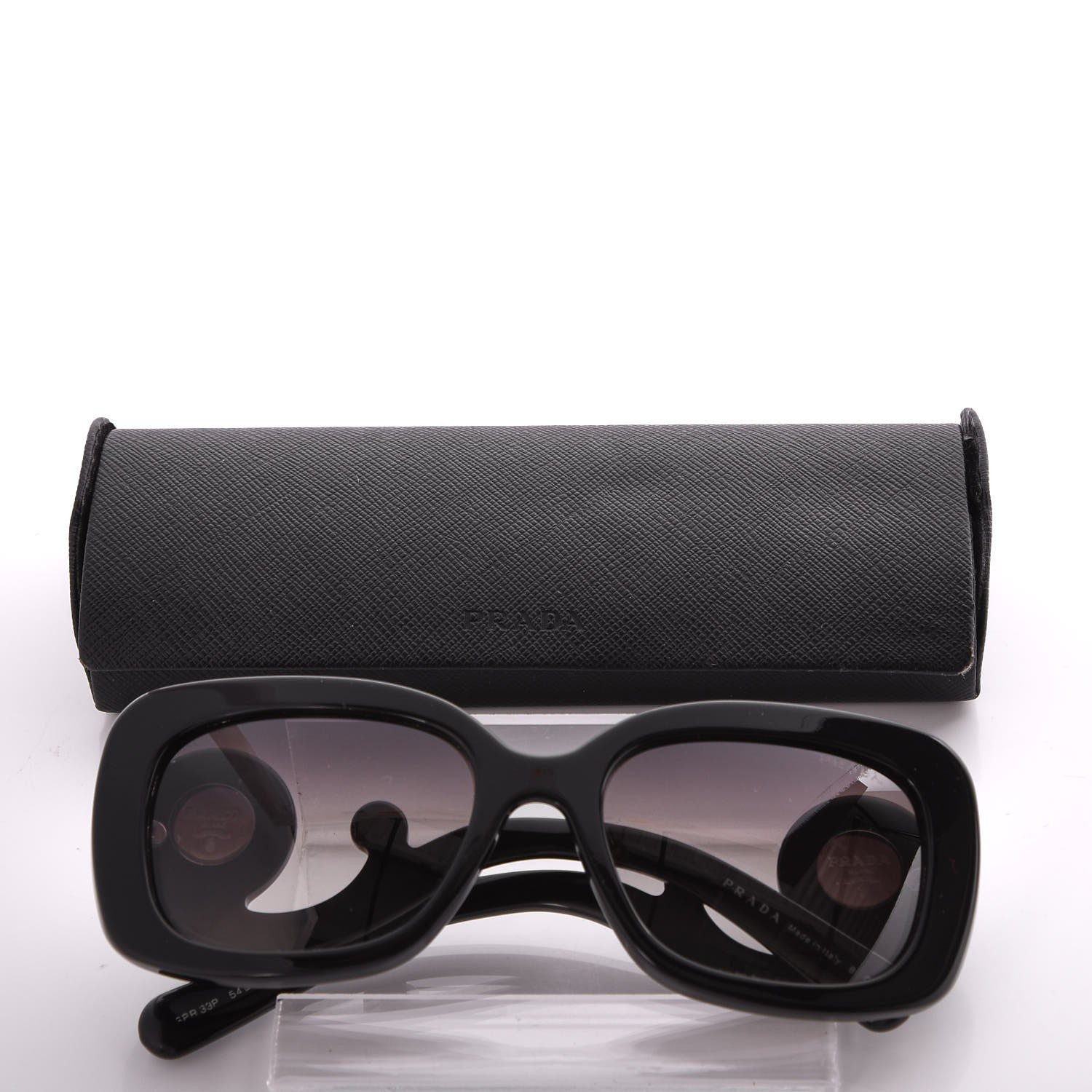 Prada Crystal Ornate Square Baroque Sunglasses SPR 33P Black 9 of 9