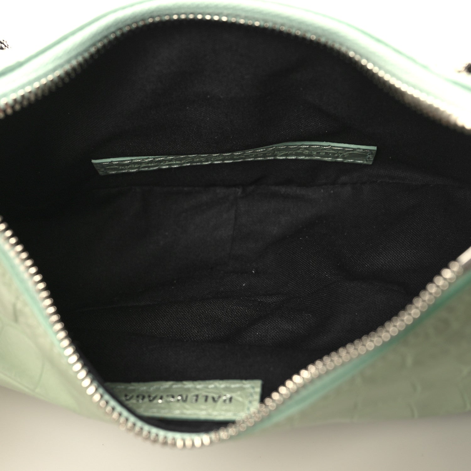 Balenciaga Extra Supple Calfskin Crocodile Embossed Le Cagole Shoulder Bag XS Light Green 6 of 11