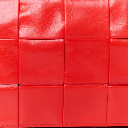 Bottega Veneta Paper Calfskin Intrecciato Stretch Cassette Bright Red 10 of 12
