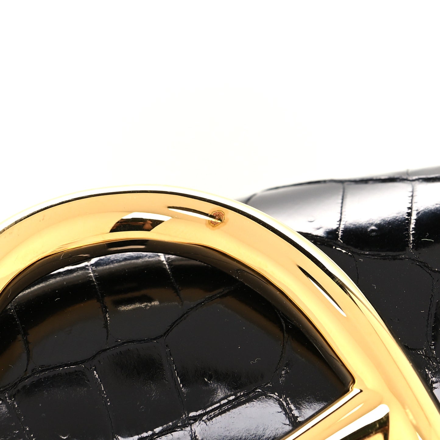 Shiny Niloticus Crocodile Egee Clutch Black