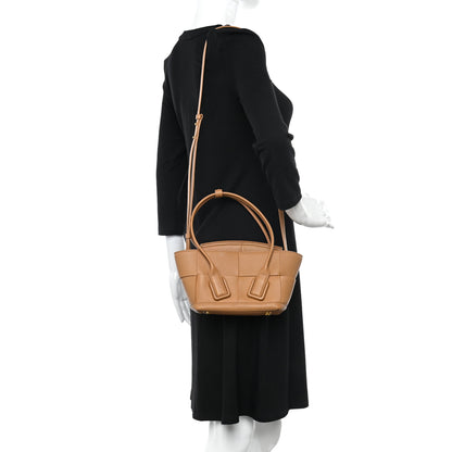 Bottega Veneta Grained Calfskin Maxi Intrecciato Mini Arco Caramel 2 of 11
