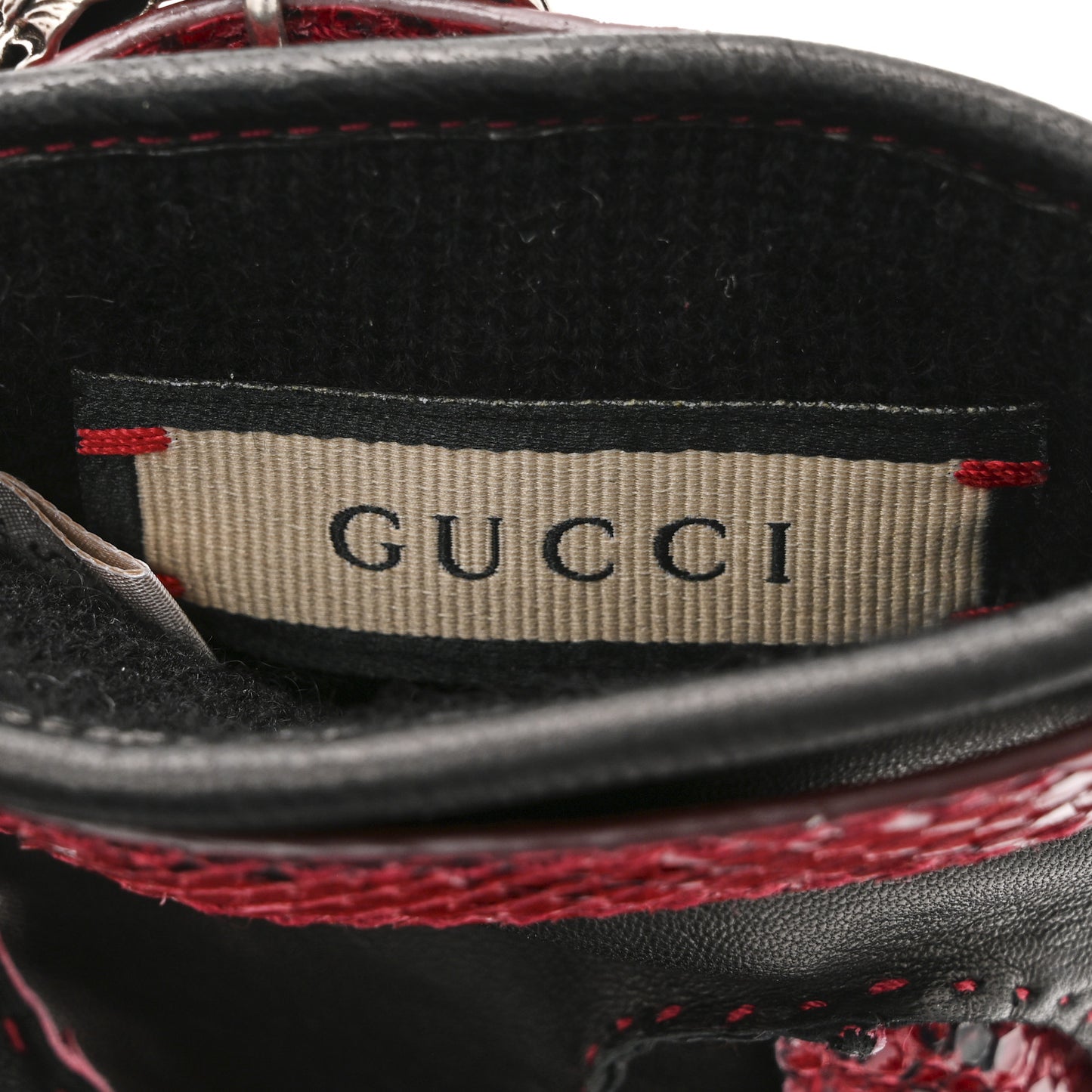 Snakeskin Lambskin Dionysus Gloves 6.5 Red