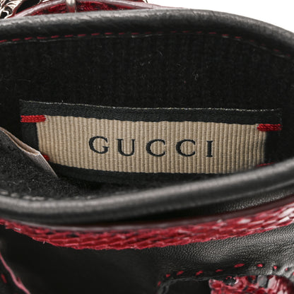 Gucci Snakeskin Lambskin Dionysus Gloves 6.5 Red 4 of 5