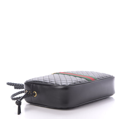 Gucci Calfskin Web Trapuntata Small GG Shoulder Bag Black 4 of 11